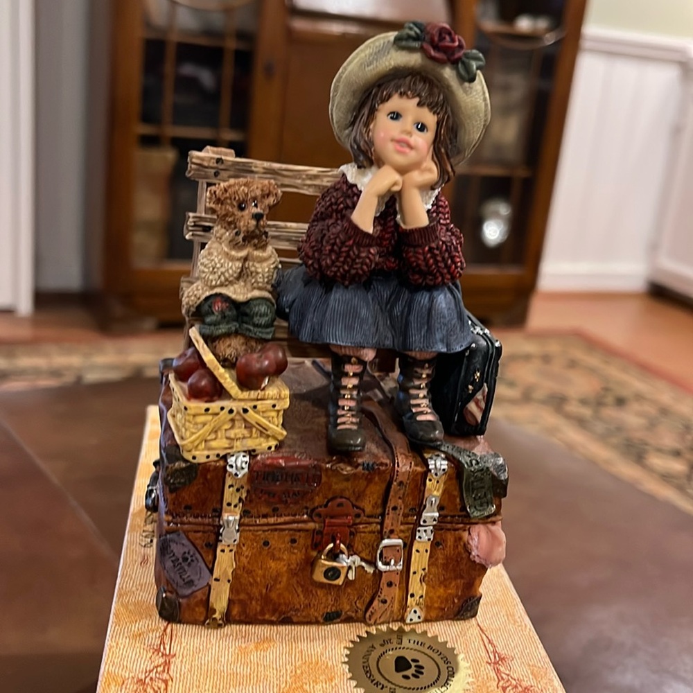 Boyds Bears Figurine with Brown and Red Accents